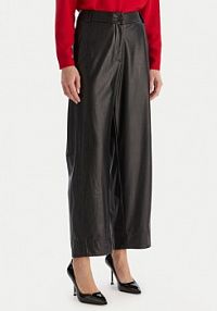 Spodnie skórzane ACCESS FASHION czarna Z imitacji skóry 54-5132-188  Regular Fit