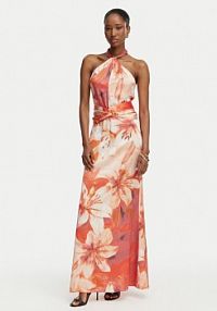 Sukienka koktajlowa Marciano Guess pomarańczowa G6GK27 W1868  Regular Fit