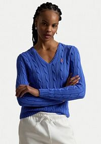 Sweter Polo Ralph Lauren niebieski damski 211971870504  Slim Fit