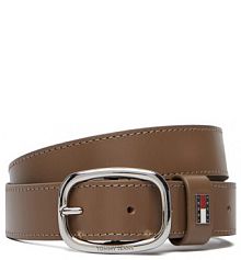 Pasek Tommy Jeans brązowy damski Tjw Oval 3.0 AW0AW15836