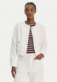 Kurtka jeansowe Tommy Hilfiger biała damska Jeansowa Lady WW0WW48591  Regular Fit