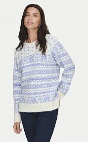 Sweter ONLY niebieski jasny damski Xmas Nordic 15354824 Błękitny Regular Fit