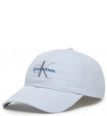 Czapka z daszkiem Calvin Klein niebieska jasna damska Monologo Embroidery Baseball Hat LV04K5026G Błękitny