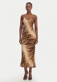 Sukienka letnia Just Cavalli beżowa 80PAO925 NS819  Slim Fit