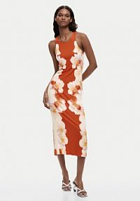 Sukienka codzienna Desigual pomarańczowa Jasmine 26SWVK37  Slim Fit