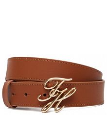 Pasek Tommy Hilfiger brązowy damski Th Script 3.0 AW0AW18568