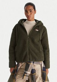 Bluza z polaru Hunter zielona damska Polar Bonelle HARW0053242  Relaxed Fit