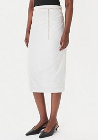 Spódnica ołówkowa HUGO kremowa Ratsa 50558168 Écru Slim Fit
