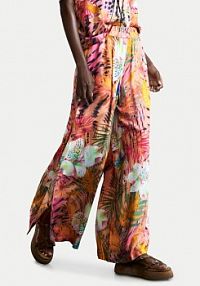 Spodnie eleganckie Desigual kolorowe damskie Materiałowe Swim Nasau 26SWPW56  Relaxed Fit