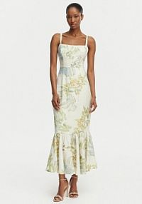 Sukienka koktajlowa Guess beżowa jasna W6GKA6 W2409  Regular Fit