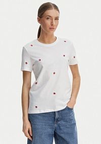 T-shirt ONLY biały damski Ketty 15288473  Regular Fit
