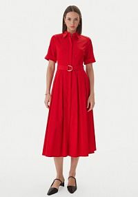 Sukienka LOLA CASADEMUNT czerwona Koszulowa LS2616089  Regular Fit