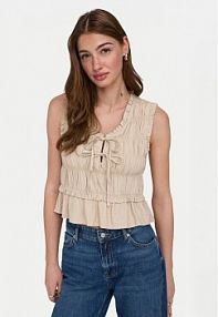 Bluzka ONLY beżowa damska Goa 15363693  Regular Fit