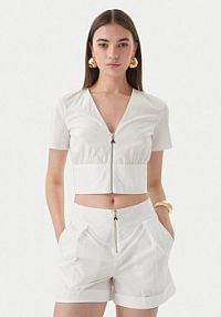 Bluzka Patrizia Pepe biała damska 2C1672/A9B9-W103  Regular Fit