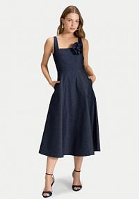 Sukienka koktajlowa Swing granatowa 5AK13800  Regular Fit