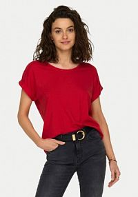 T-shirt ONLY czerwony damski Moster 15106662  Regular Fit