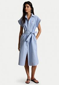 Sukienka Polo Ralph Lauren niebieska jasna Koszulowa 211A12907001  Regular Fit
