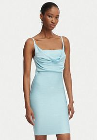Sukienka koktajlowa Guess niebieska W6GK83 Z0686  Slim Fit