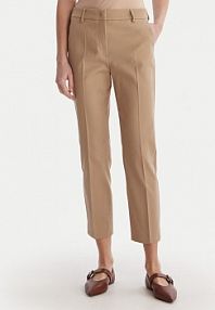 Spodnie eleganckie Weekend Max Mara beżowe damskie Materiałowe Vite 2615131031  Slim Fit