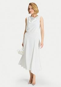 Sukienka koktajlowa Swing biała 5AJ16500  Regular Fit