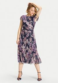 Sukienka koktajlowa Swing granatowa 5AK06000  Regular Fit
