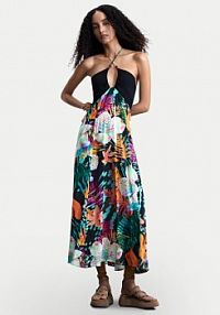 Sukienka letnia Desigual kolorowa Daikiri Cord 26SWVW63  Regular Fit