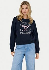 Bluza przez głowę ONLY granatowa 15254183  Loose Fit