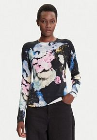 Sweter Desigual kolorowy damski Nenufar Lacroix 25WWJF46  Regular Fit