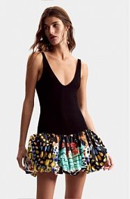 Sukienka koktajlowa Desigual czarna Sparckler Lacroix 26SWVK11  Slim Fit