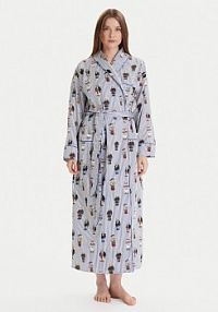 Szlafrok Polo Ralph Lauren niebieski jasny damski 4P0248 Błękitny