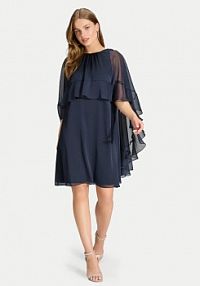 Sukienka koktajlowa Swing granatowa 5AJ09800  Regular Fit