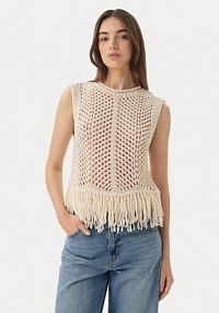 Top ONLY beżowy damski Kimmie 15365146  Regular Fit