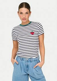 T-shirt ONLY biały damski Heart 15318959  Regular Fit