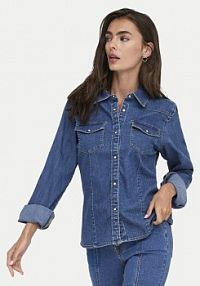 Koszula ONLY niebieska damska Jeansowa Sasia 15352339  Slim Fit