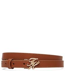Pasek Tommy Hilfiger brązowy damski Th Script 1.5 AW0AW18609