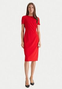Sukienka koktajlowa Calvin Klein czerwona LV044E048G  Slim Fit
