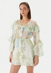 Sukienka koktajlowa Guess zielona W6GKA5 W2400  Regular Fit