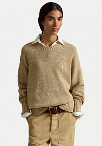 Sweter Polo Ralph Lauren beżowy damski 211A96252001  Relaxed Fit