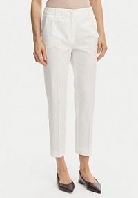 Spodnie eleganckie Weekend Max Mara białe damskie Materiałowe Cecco 2615131082  Regular Fit