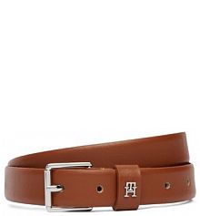 Pasek Tommy Hilfiger brązowy damski Damski Th Square 2.5 Silver AW0AW18651