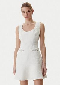 Sukienka koktajlowa Guess kremowa W6RK28 WJ632 Écru Regular Fit
