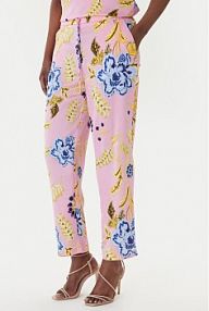 Spodnie eleganckie LOLA CASADEMUNT różowe damskie Materiałowe LS2614023  Slim Fit
