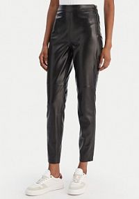 Spodnie skórzane BOSS czarna Z imitacji skóry C_Taskin 50551469  Slim Fit