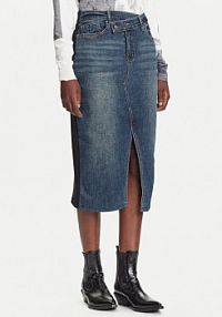 Spódnica jeansowa Desigual granatowa Twisted 25WWFD03  Regular Fit