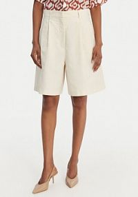 Szorty Weekend Max Mara kremowe damskie Bermudy Ecuba 2615141022 Écru Loose Fit