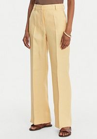 Spodnie eleganckie Weekend Max Mara żółte damskie Materiałowe Malizia 2615131112 Żółty Straight Fit