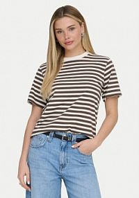 T-shirt ONLY brązowy damski Livina 15272227  Regular Fit