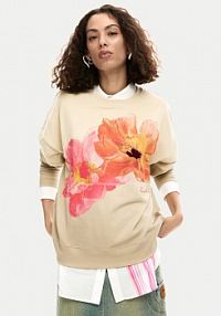 Bluza przez głowę Desigual beżowa Noah 26SWSK05  Regular Fit