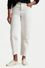 Jeansy Polo Ralph Lauren białe damskie 211969399001  Tapered Fit