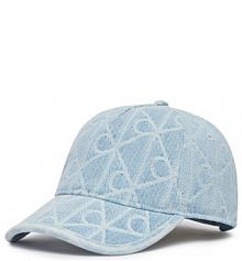 Czapka z daszkiem Calvin Klein niebieska damska Aop Jacquard Denim Bb Cap LV04F5069G